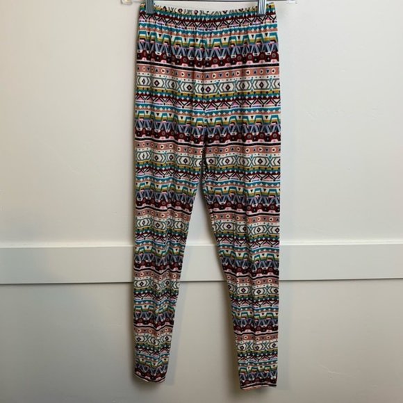 USA Brand Multicolor Abstract Design Leggings - Picture 1 of 6